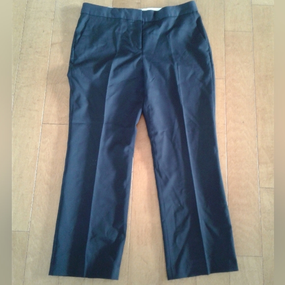 Talbots Women's Sz 10 Wool Blend Trouser dress Pants black gray Pinstriped - Picture 4 of 6
